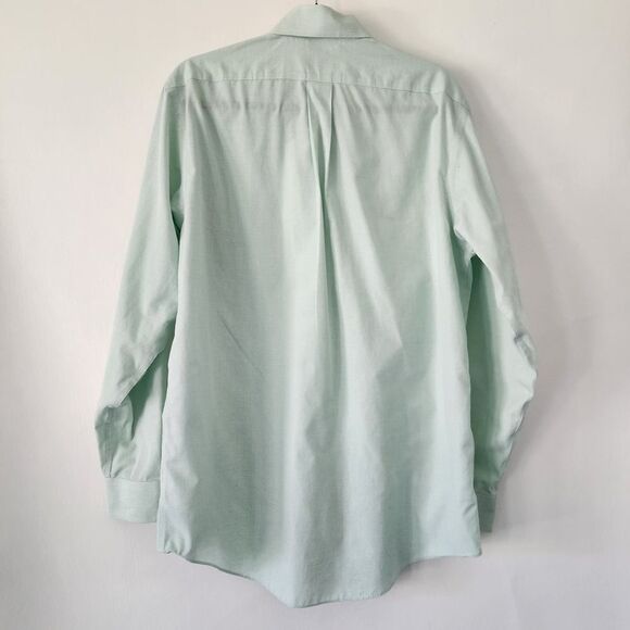 Brooks Brothers The Original Polo Shirt Regular Fit green white mens 15.5-4/5 - Picture 2 of 4